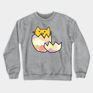 Cute Cat Hatching from Easter Egg as Kitten Crewneck Sweatshirt